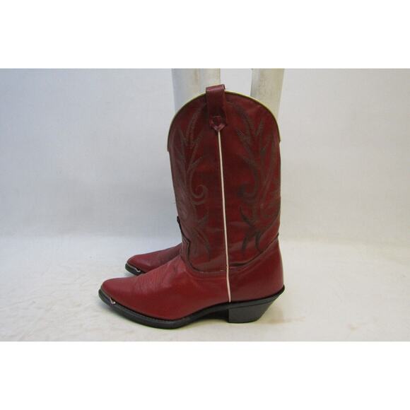 Sheplers Womens Size 6.5 B Red Leather Cowboy Boots - Picture 1 of 11